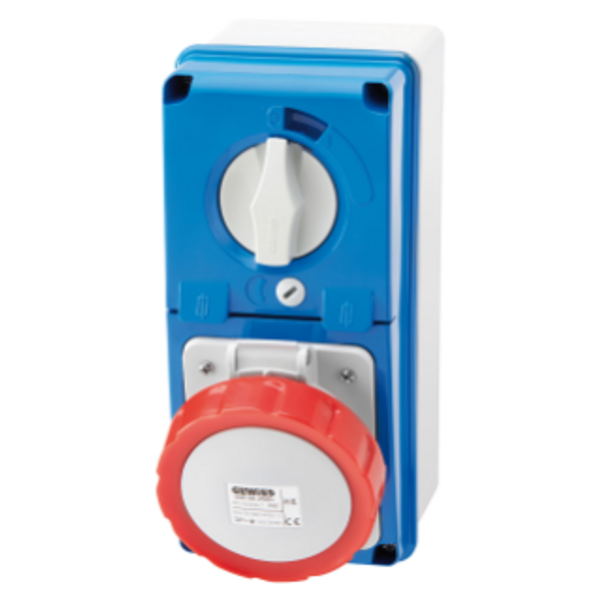 VERTICAL FIXED INTERLOCKED SOCKET OUTLET - WITH BOTTOM - WITH FUSE-HOLDER BASE - 3P+E 32A 380-400V - 50/60HZ 3H - IP67 image 1