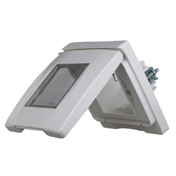 Outdoor surface mount box IP55, transparent lid, white image 3