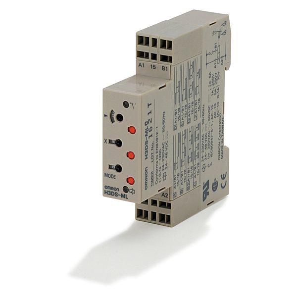 Timer, DIN rail mounting, 17.5 mm, 24-230 VAC/VDC, on-delay, 0.1 s-120 image 1