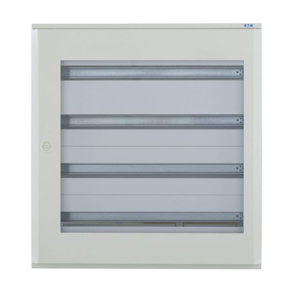 Complete surface-mounted flat distribution board with window, white, 33 SU per row, 4 rows, type C image 6