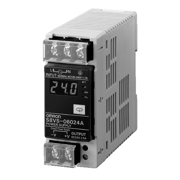 Power supply, 60 W, 100 to 240 VAC input, 24VDC 2.5A output, DIN rail image 4