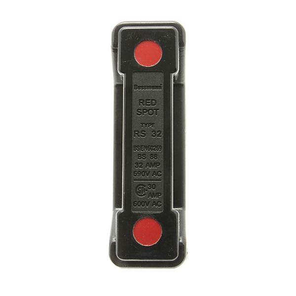 Fuse-holder, LV, 32 A, AC 690 V, BS88/A2, 1P, BS, front connected, back stud connected, black image 16