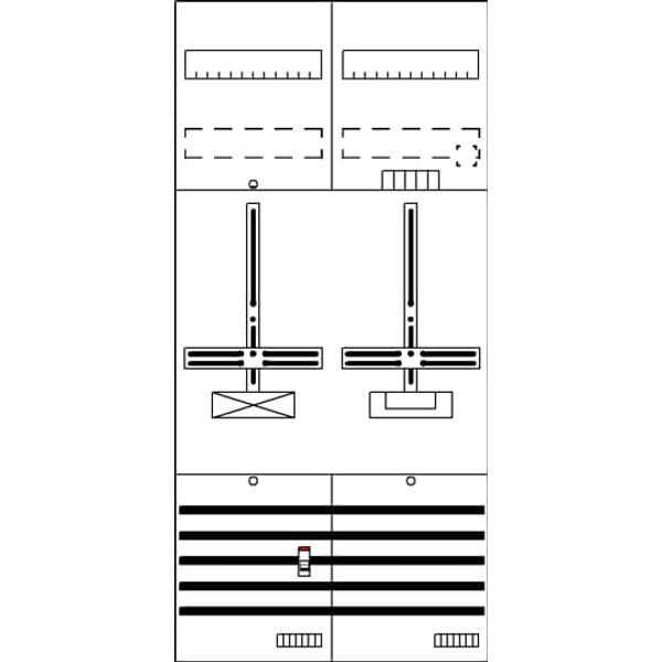 DF27G1B Meter panel, Field width: 2, Rows: 0, 1050 mm x 500 mm x 160 mm, IP2XC image 16