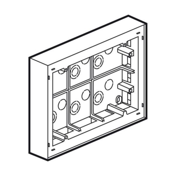 Arteor 2 Gang 38mm Surface Mounting Back Box 2 x 6 Module image 1