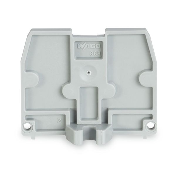 End plate with fixing flange M3 2.5 mm thick gray image 1