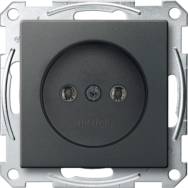 Socket-outlet without earthing contact, screw terminals, anthracite, System M image 4