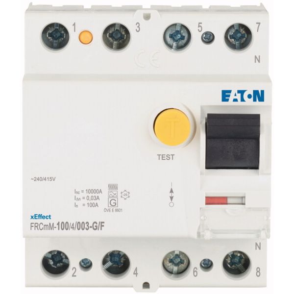 Residual current circuit breaker (RCCB), 100A, 4p, 30mA, type G/F image 2