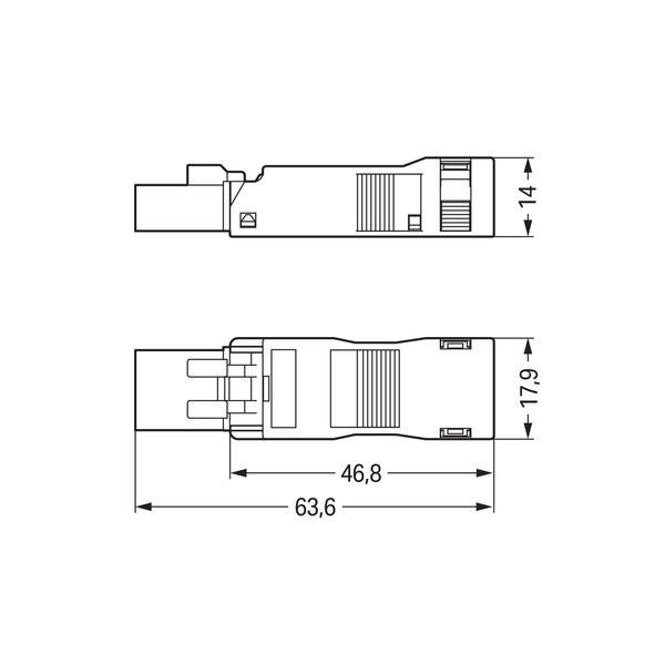 Plug with strain relief housing 3-pole white image 6