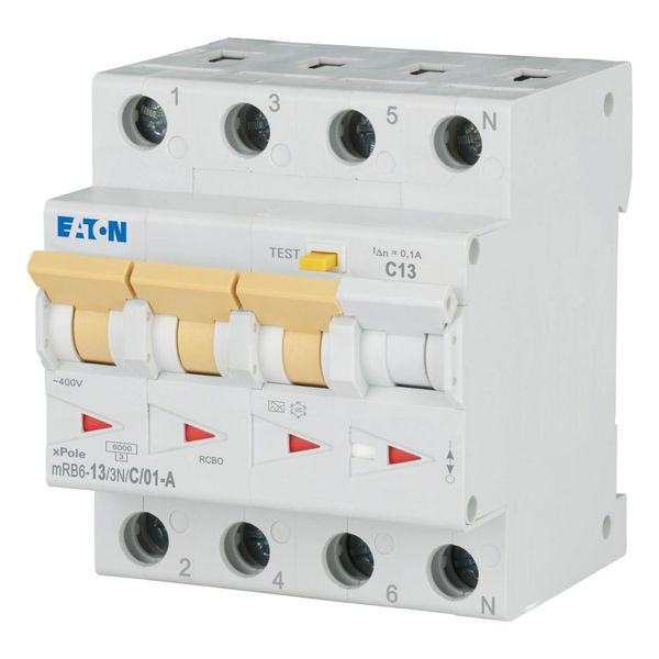 RCD/MCB combination, 13 A, 100 mA, MCB trip characteristic: C, 3p+N, RCD trip characteristic: A image 4