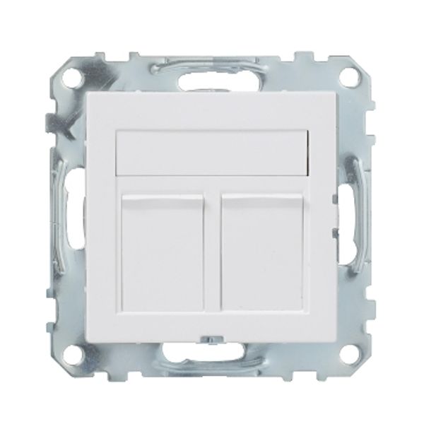 Exxact data socket - RJ45 Cat6a STP - with fixing frame & centre plate - flat image 2