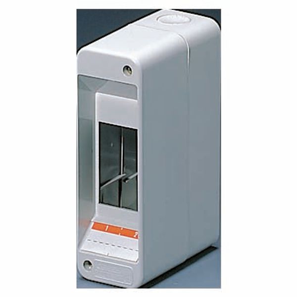 ENCLOSURE PRE-ARRANGED FPR TERMINAL BLOCK - WITH DOOR - WALLS WITH PERFORATION CENTER - 2 MODULES - IP40 image 1