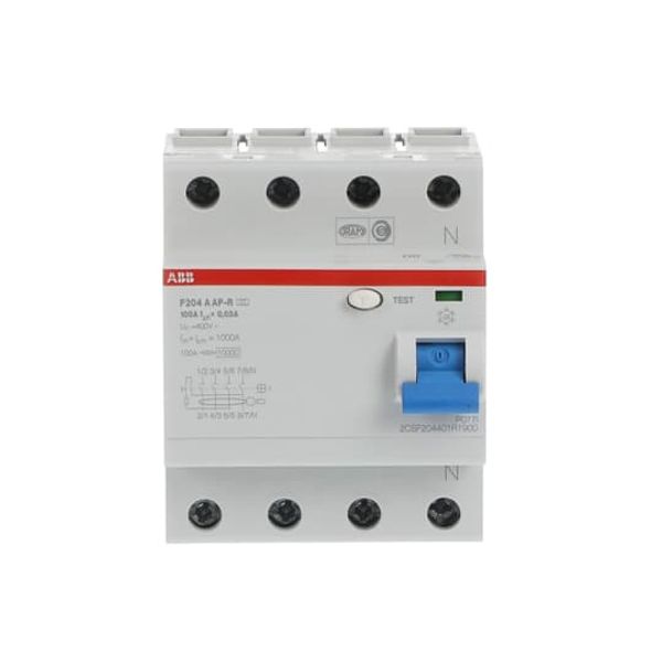 F204 A-100/0.03 AP-R Residual Current Circuit Breaker 4P A type 30 mA image 5