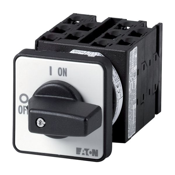 On-Off switch, T0, 20 A, flush mounting, 5 contact unit(s), 10-pole, with black thumb grip and front plate image 2