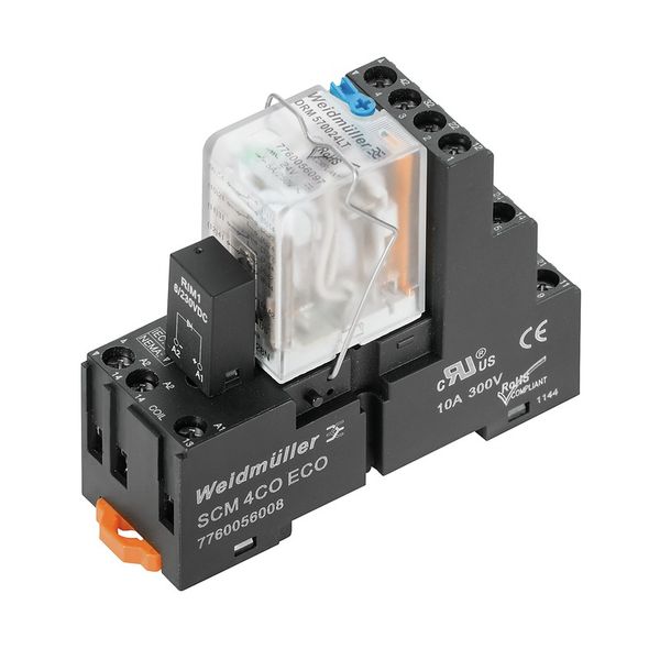 Relay module, 220 V DC, Green LED, Free-wheeling diode, 4 CO contact ( image 2