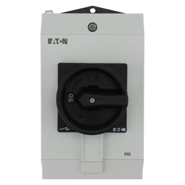 Main switch, P1, 40 A, surface mounting, 3 pole, 1 N/O, 1 N/C, STOP function, With black rotary handle and locking ring, Lockable in the 0 (Off) posit image 6
