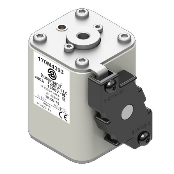 Fuse-link, high speed, 400 A, AC 1250 V, size 1, 53 x 69 x 74 mm, aR, IEC, UL, single indicator image 2