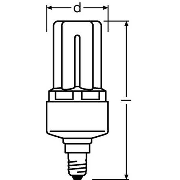 Compact Fluorescent Lamp Osram DSST 8W/825 220-240V E14 2500K FS1 image 2
