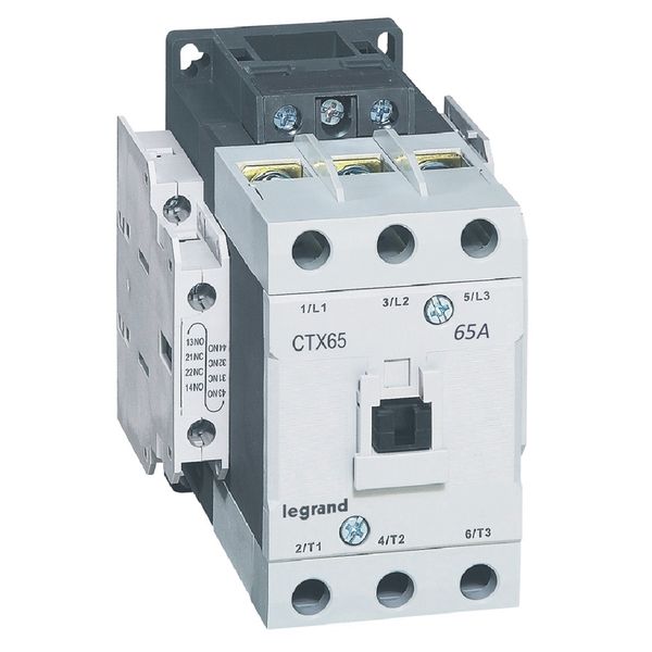 3-pole contactors CTX³ 65 - 65 A - 24 V= - 2 NO + 2 NC - screw terminals image 1