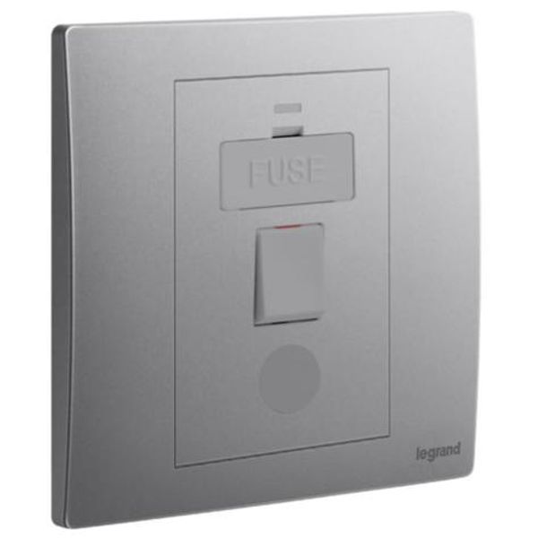 281141DS Mallia Senses 1 gang switched fused connection unit with cord outlet - 13A image 1