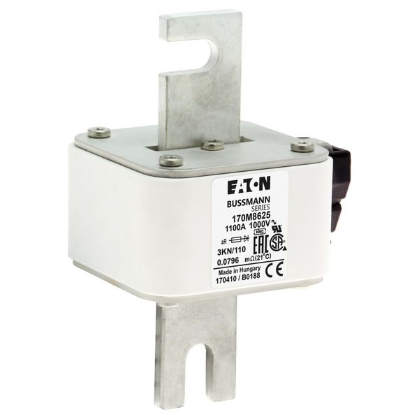 Fuse-link, high speed, 1100 A, AC 1000 V, DIN 3, 74 x 92 x 138 mm, aR, DIN, IEC, single indicator image 10