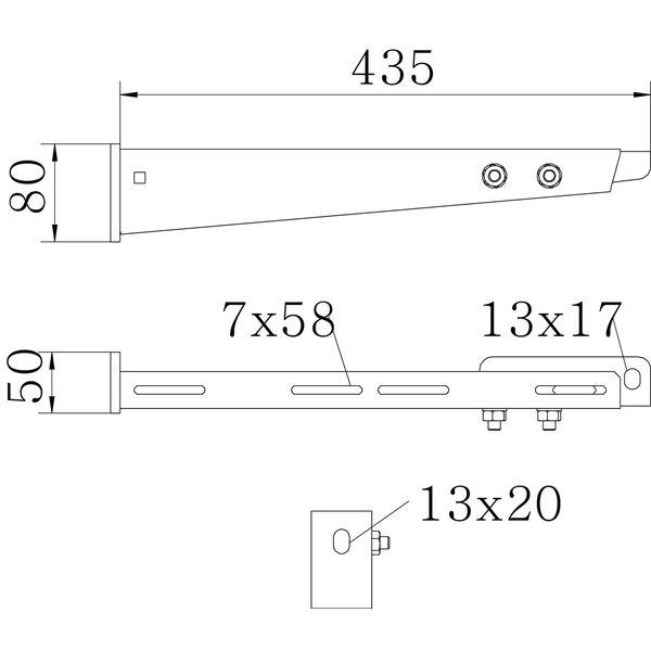 AW30F41 FT Bracket with connection profile B410mm image 2