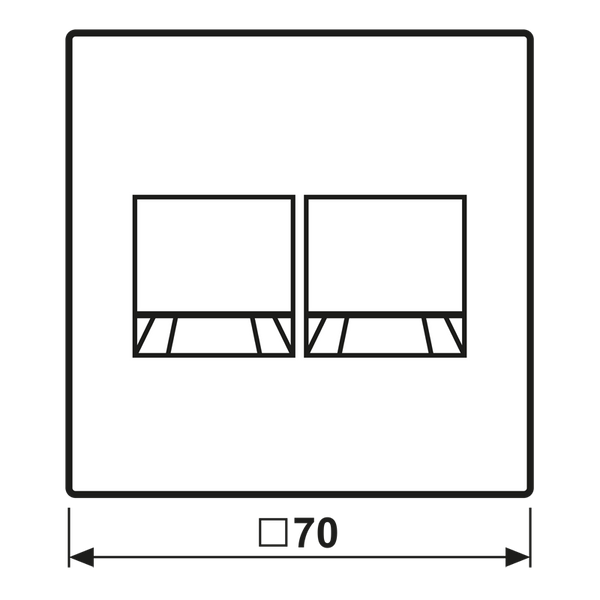 Centre plate for MJ f. 2 sockets ME1969-25WEAT image 2