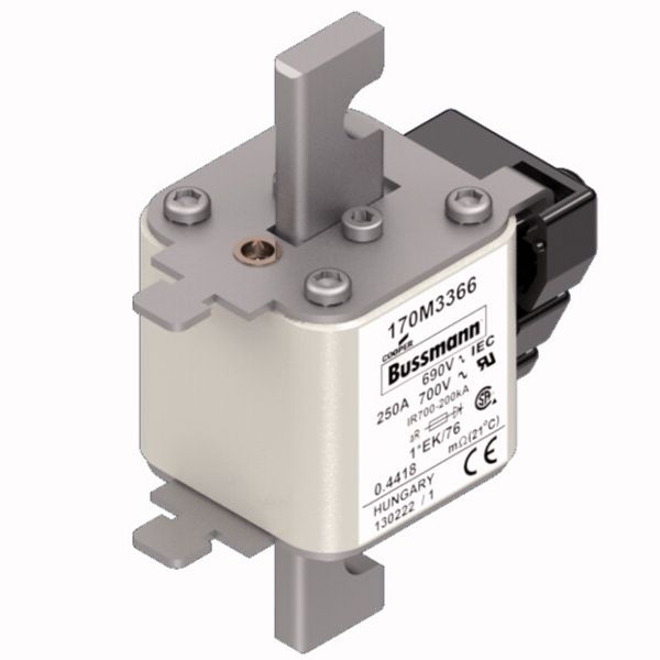 Fuse-link, high speed, 250 A, AC 690 V, compact size 1, 45 x 59 x 102 mm, aR, IEC, UL, single indicator image 3