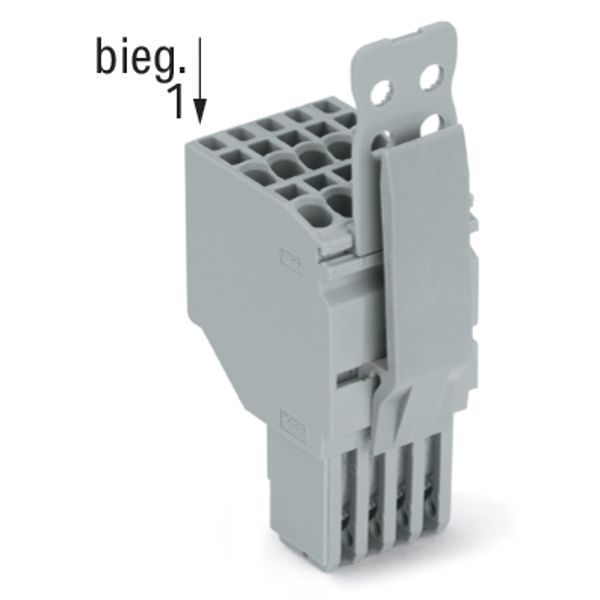 2-conductor female connector Push-in CAGE CLAMP® 1.5 mm² gray image 2