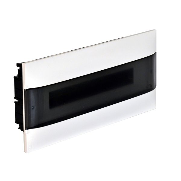 LEGRAND 1X22M FLUSH CABINET SMOKED DOOR E + N  TERMINAL BLOCK FOR DRY WALL image 1