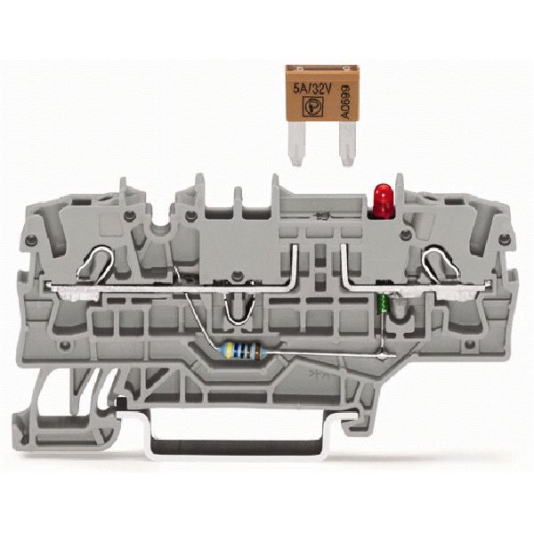 2-conductor fuse terminal block for mini-automotive blade-style fuses image 1