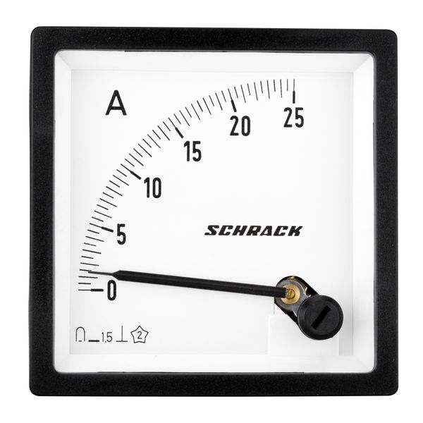 Ammeter, 72x72mm, 25A, DC, Direct measuring image 1