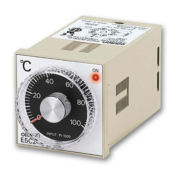 Temp. controller, LITE, 1/16 DIN, 48x48mm,Dial knob,P-Control,K-Thermo image 1