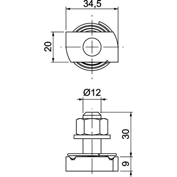 MS41HBF M12x30A4 Hammerhead screw with spring for profile rail MS4121/4141 M12x30mm image 2