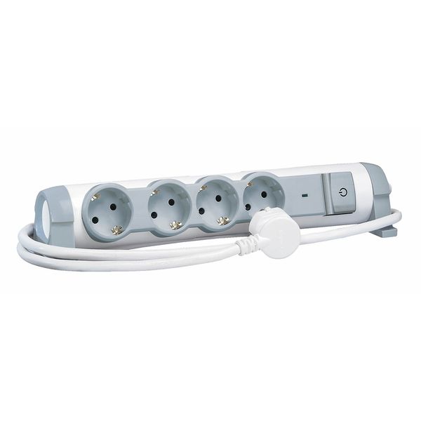 Multi-outlet extension for comfort/safety - 4x2P+E + v.s.p. - 1.5 m cord image 2
