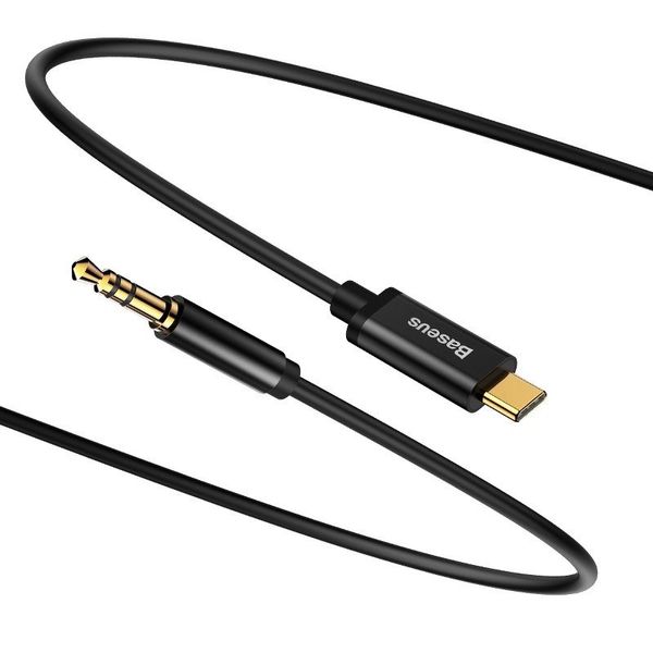 Cable / Adapter USB C plug - 3.5mm audio plug 1.2m black BASEUS image 1