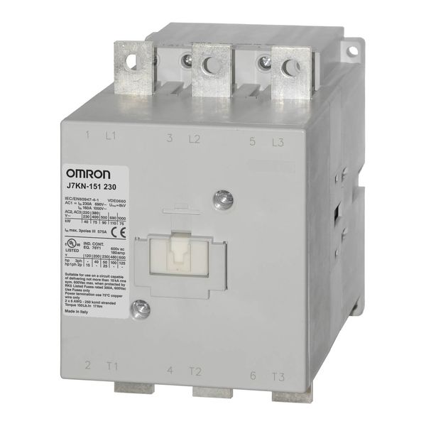 Contactor, 3-pole, 75 kW; 150 A AC3 (380-415 VAC), 400 VAC/DC image 1