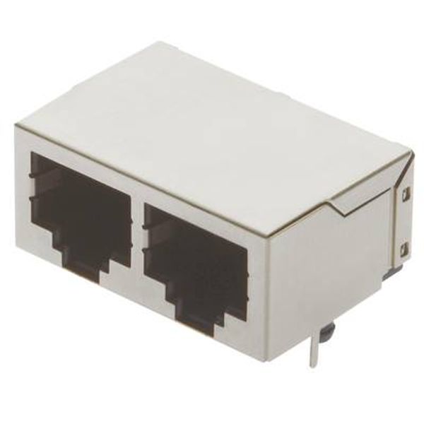 RJI RJ45 2-port jack Cat.5 THT angled image 1