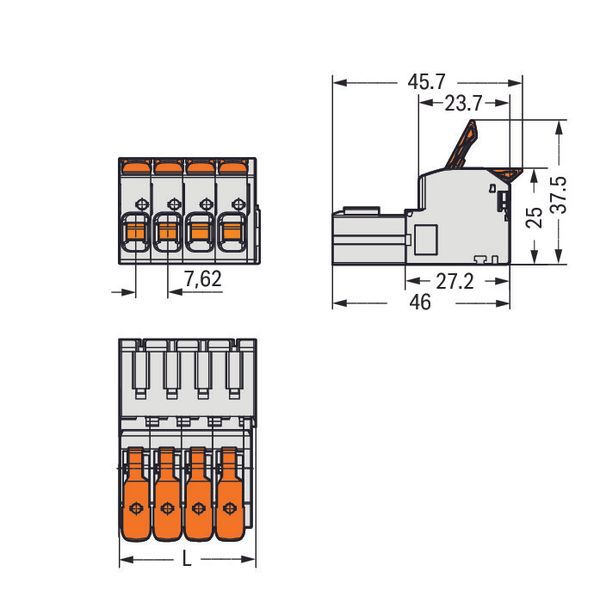 1-conductor male connector lever Push-in CAGE CLAMP® light gray image 4