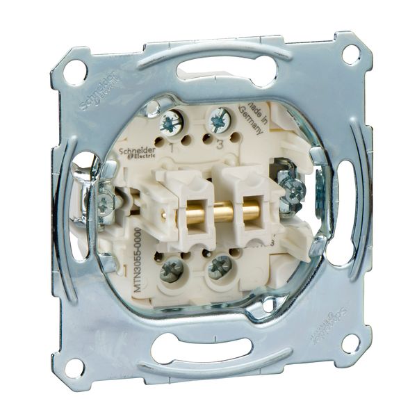 Double pbtn insrt make contact 1 pole, flush-mntd, 10 A, AC 250 V, screw term. image 1