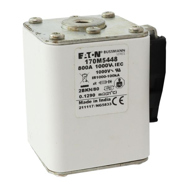 Fuse-link, high speed, 800 A, AC 1000 V, size 2, 61 x 77 x 81 mm, aR, IEC, UL, single indicator image 22