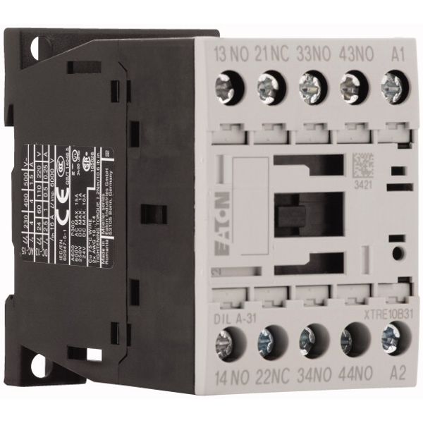 Contactor relay, 208 V 60 Hz, 3 N/O, 1 NC, Screw terminals, AC operation image 4