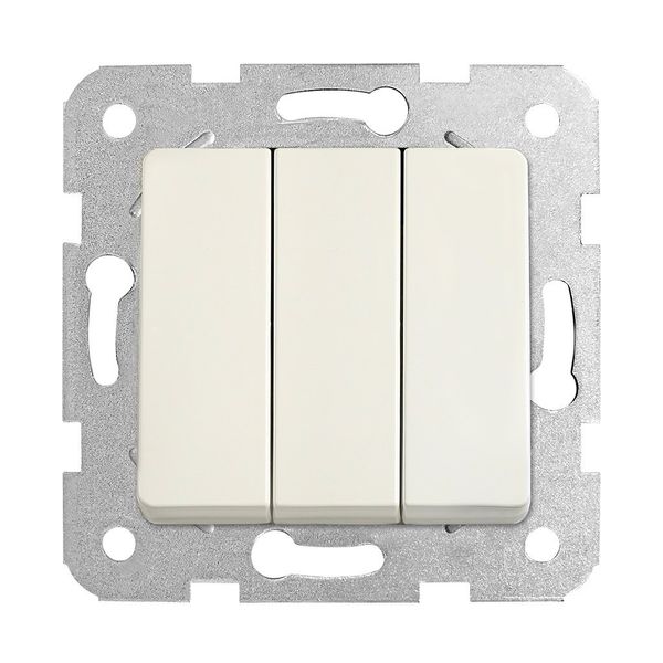 Linnera-Rollina Three Gang Switch Beige image 1