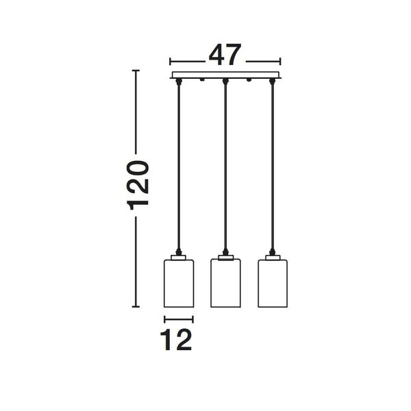 Smoke Glass  Chrome Aluminium  LED E27 3x12 Watt 230 Volt  IP20 Bulb Excluded   L: 47 W: 12 H: 120 cm Adjustable height image 1