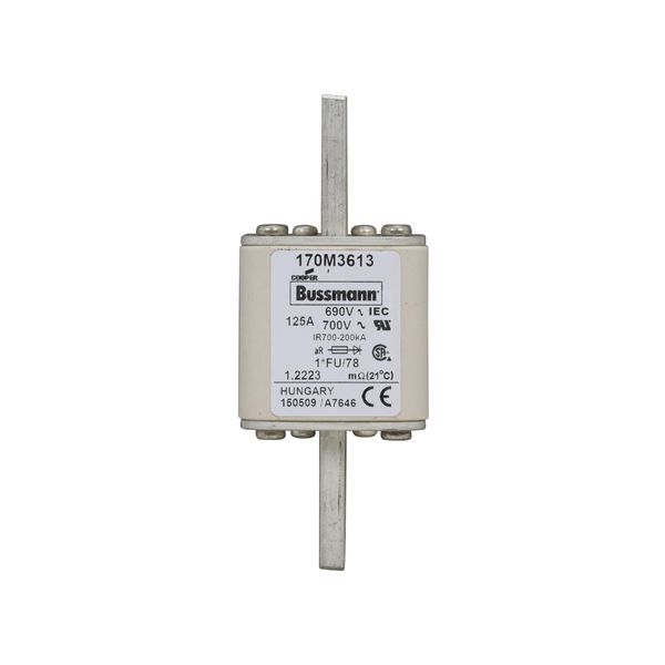 Fuse-link, high speed, 125 A, AC 690 V, compact size 1, 45 x 45 x 110 mm, aR, IEC, UL image 11