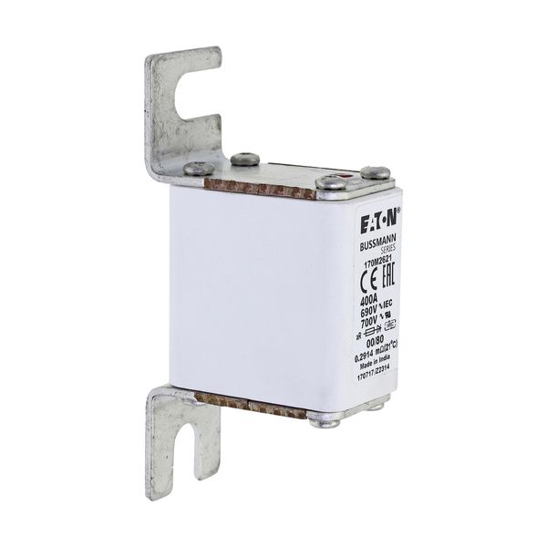 Fuse-link, high speed, 400 A, AC 690 V, DIN 00, 30 x 51 x 100 mm, aR, DIN, IEC, single indicator image 16