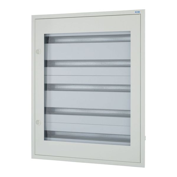 Complete flush-mounted flat distribution board with window, white, 33 SU per row, 5 rows, type C image 5