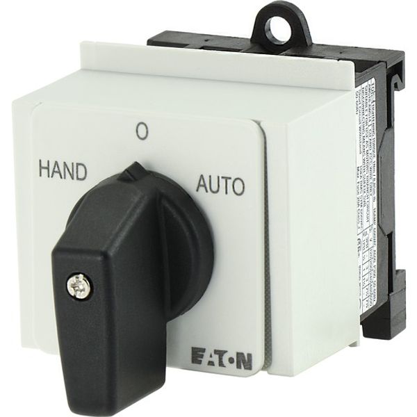 Changeoverswitches, T0, 20 A, service distribution board mounting, 1 contact unit(s), Contacts: 2, 45 °, maintained, With 0 (Off) position, HAND-0-AUT image 5