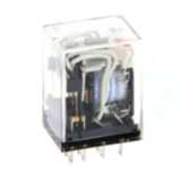 Plastic sealed relay, plug-in, 14-pin, 4PDT, 1 A, , bifurcated contact image 1