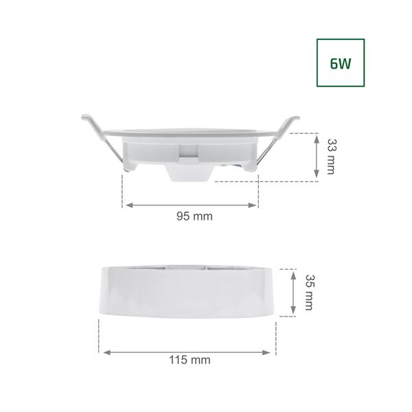 ALGINE 2IN1 SURFACE-RECESSED DOWNLIGHT 6W 580LM NW 230V IP20 ROUND image 18