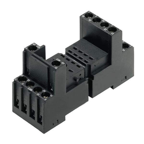 Relay socket, flat design, IP20, 4 CO contact , 10 A, Screw connection image 1